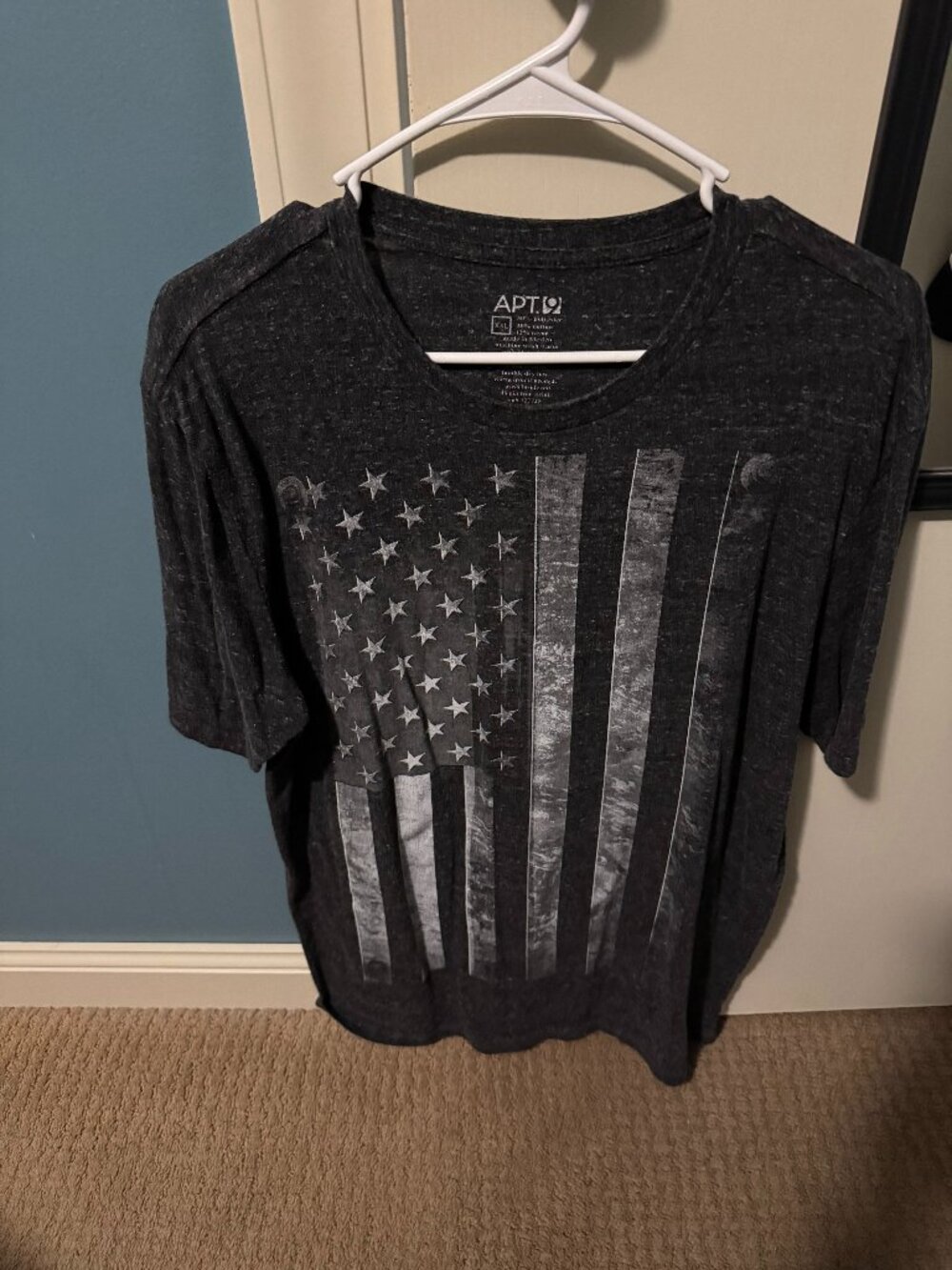 Apt 9 Black Wash American Flag Graphic T-Shirt XXL